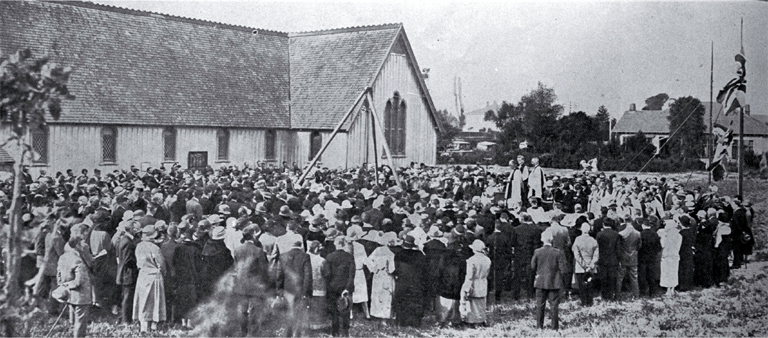 Laying of the foundation stone of St Barnabas Church, Fendalton, Christchurch Laying of the foundation stone of St Barnabas Church, Fendalton, Christchurch