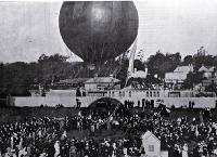 Balloonist Captain Lorraine shown in his first successful ascent in Christchurch