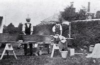 Men doing the laundry work at the Temuka Influenza Hospital 