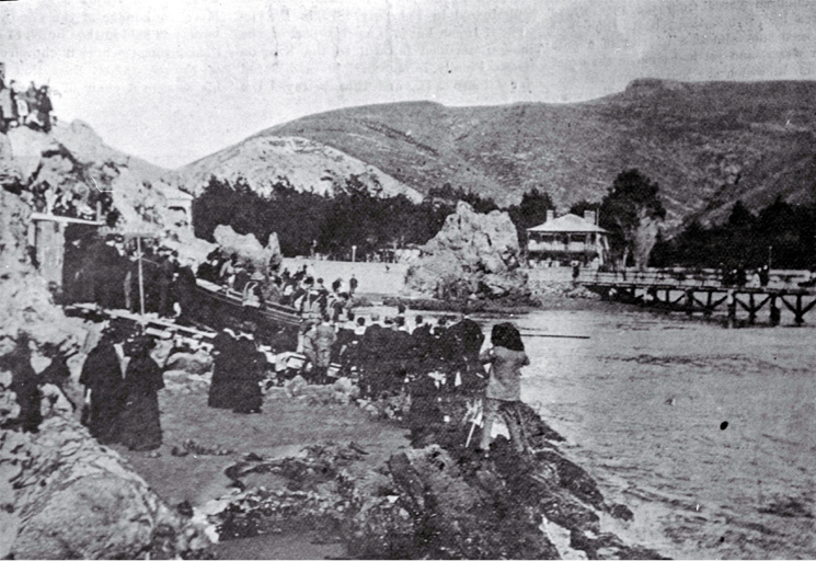 The launching ceremony of the new lifeboat, Rescue, at Sumner The launching ceremony of the new lifeboat, Rescue, at Sumner
