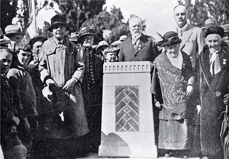 The unveiling of the Bricks memorial, Barbadoes Street, Christchurch The unveiling of the Bricks memorial, Barbadoes Street, Christchurch