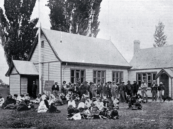 Outside the polling booth, Kaiapoi : people awaiting the results of the Southern Maori Electorate, 1902 Maori election. Outside the polling booth, Kaiapoi : people awaiting the results of the Southern Maori Electorate, 1902 Maori election.