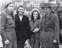New Zealand servicemen and their war brides shown shortly after their arrival on the Rangitata, photographed at the Christchurch railway station