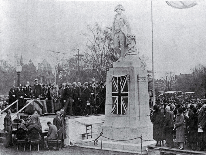 Unveiling of the Captain Cook statue in Victoria Square by the Governor-General Unveiling of the Captain Cook statue in Victoria Square by the Governor-General