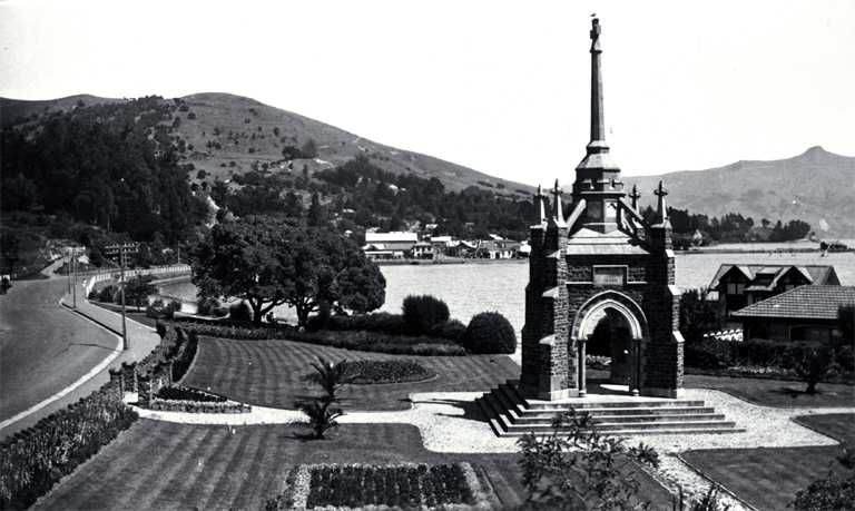 Akaroa, showing the war memorial Akaroa, showing the war memorial