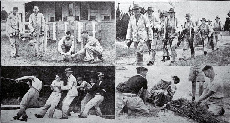 Scenes from a Home Guard camp showing men who had gone into camp for seven days Scenes from a Home Guard camp showing men who had gone into camp for seven days