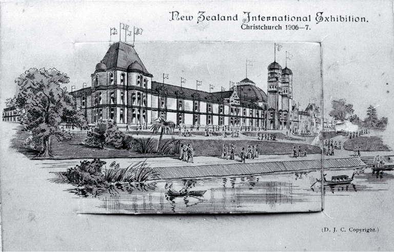 An artist's impression of the New Zealand International Exhibition 1906-07 An artist's impression of the New Zealand International Exhibition 1906-07