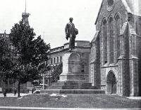 The statue of John Robert Godley, Cathedral Square, pictured in the Cathedral grounds