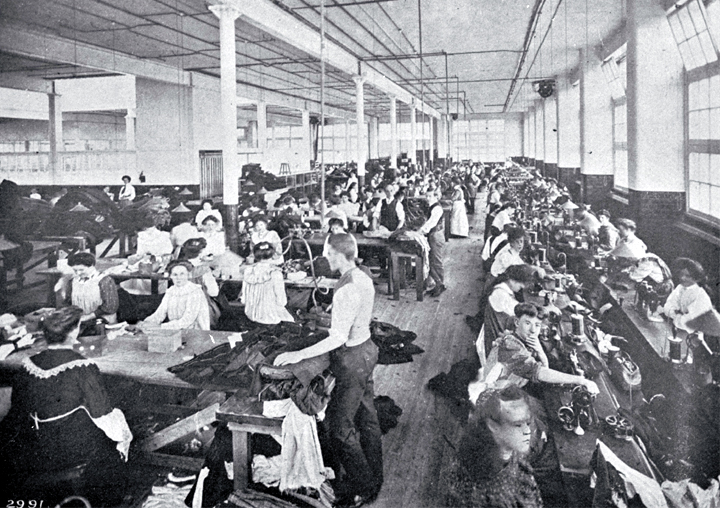 The interior of a clothing factory The interior of a clothing factory