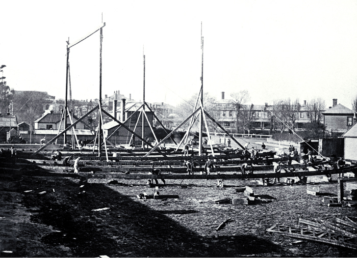 Building the King Edward Barracks, Christchurch Building the King Edward Barracks, Christchurch