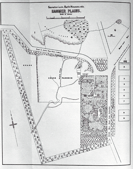 Plan of the Hanmer Sanatorium and bathhouses Plan of the Hanmer Sanatorium and bathhouses