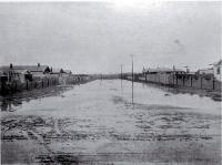 Flooding on Everard Street, Spreydon, Christchurch, on 17 April 1925