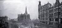 A view of Cathedral Square before the Government Buildings were erected