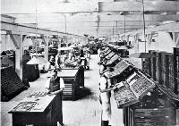 The composing room in a Christchurch printing office