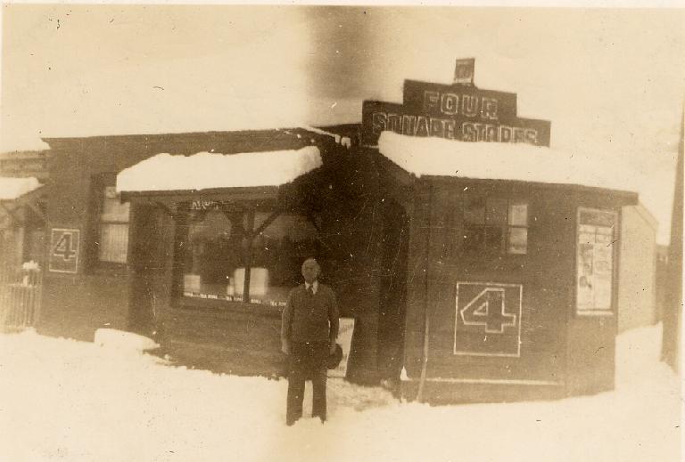 Big Snow - 1945 - Mr Bettle outside his shop in Heathcote Valley Big Snow - 1945 - Mr Bettle outside his shop in Heathcote Valley