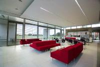 Lounge and café looking out to veranda and Riccarton High School grounds