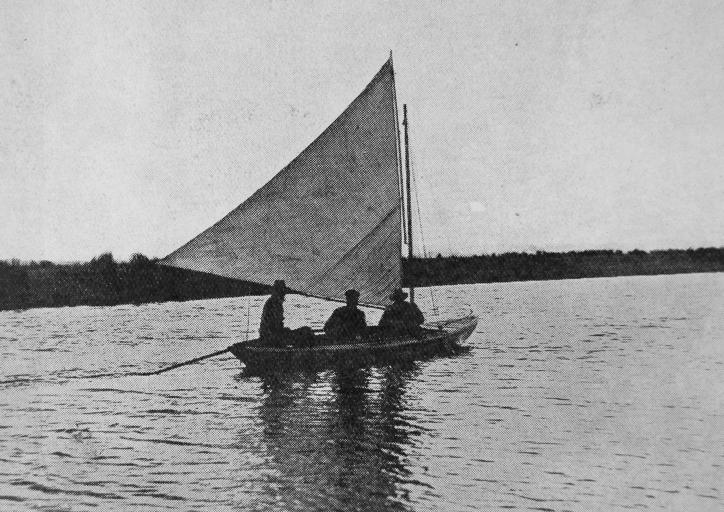 Coming up from the mouth of the river.