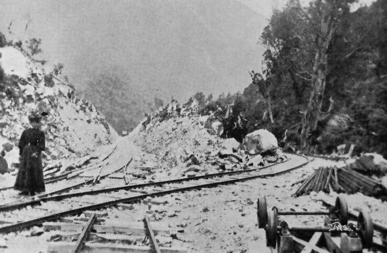 The railway line running to Holt’s Creek Power House and intake. The railway line running to Holt’s Creek Power House and intake.