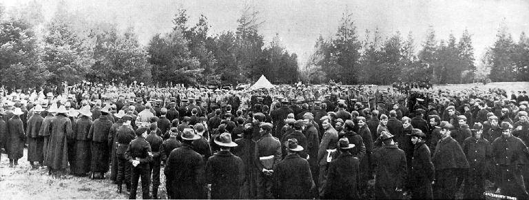 The church service at the Sheffield camp on Sunday afternoon, March 31. The church service at the Sheffield camp on Sunday afternoon, March 31.