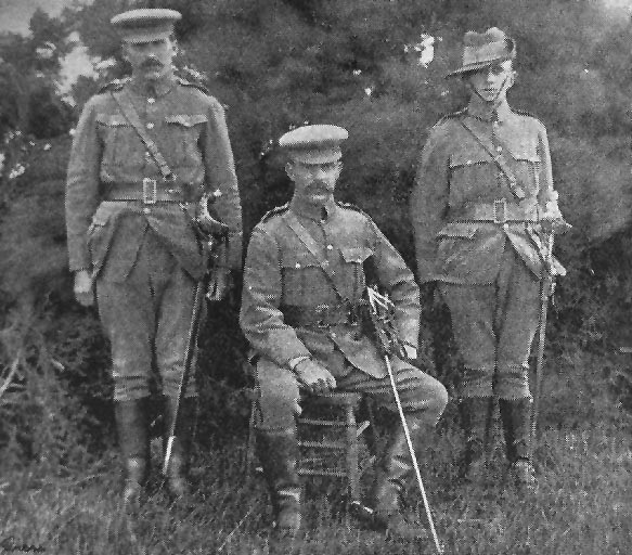 The Officers. Lieutenant W. Gilmour, Captain Macartney, Lieutenant Beckett. The Officers. Lieutenant W. Gilmour, Captain Macartney, Lieutenant Beckett.