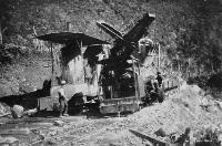 The Steam Navvy at work on the Bealey Flat.