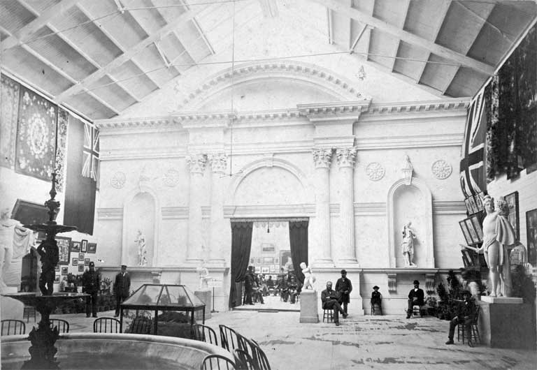 Interior of main building, New Zealand International Exhibition, Hagley Park, Christchurch Interior of main building, New Zealand International Exhibition, Hagley Park, Christchurch