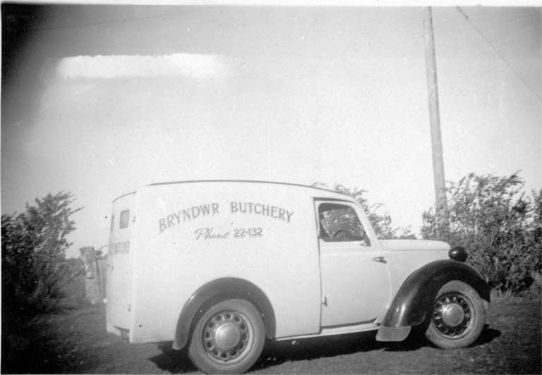 The 1948 Austin 8 delivery van used by the Bryndwr Butchery, Normans Road, Bryndwr The 1948 Austin 8 delivery van used by the Bryndwr Butchery, Normans Road, Bryndwr