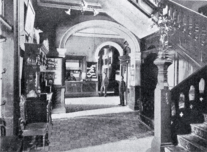 Warners Hotel, Cathedral Square, Christchurch : an interior scene. Warners Hotel, Cathedral Square, Christchurch : an interior scene.