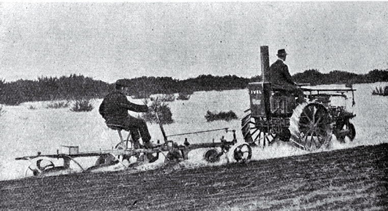 Up-to-date farming in New Zealand : an Ivel agricultural motor at work on a South Canterbury farm. Up-to-date farming in New Zealand : an Ivel agricultural motor at work on a South Canterbury farm.