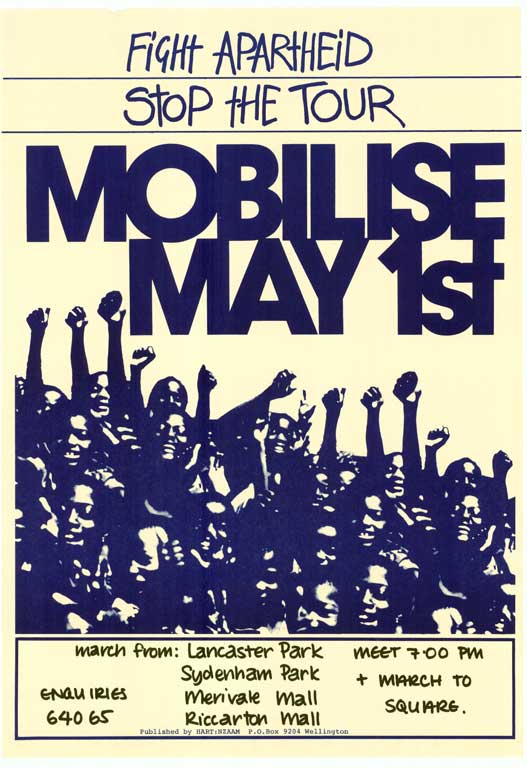 Fight Apartheid. Stop the Tour. Mobilise May 1st. Fight Apartheid. Stop the Tour. Mobilise May 1st.