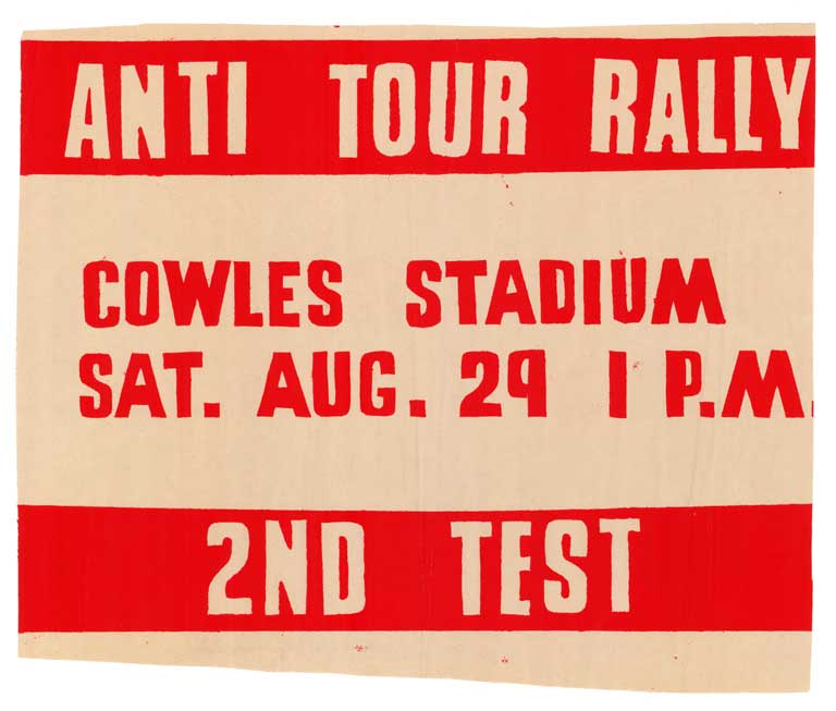 Anti Tour Rally, Cowles Stadium.