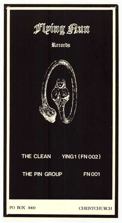 Flying Nun Records: The Clean, Ying1 (FN002), The Pin Group. FN 001 Flying Nun Records: The Clean, Ying1 (FN002), The Pin Group. FN 001