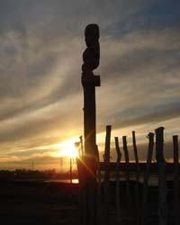 Village at sunset