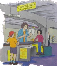 'That's funny!' Ms Lyddie said suddenly. 'Look at this copy of Charlie and the chocolate factory. The pages are empty. Look! No story! No pictures!' 
