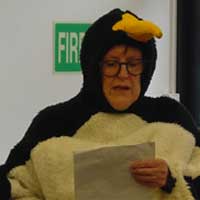 Margaret reads from the book