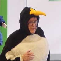 Margaret reads from the book