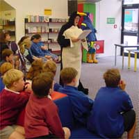 Margaret reads from the book