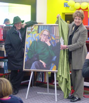 Christchurch City Councillor Anna Crighton unveiled a portrait of Margaret Mahy