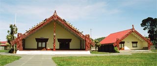 Aoraki (wharenui) on the left