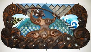 Mixed media panel, Ngati Moki