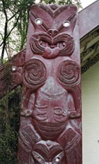 Carving detail on Te Whatu Manawa Māoritanga O Rēhua.