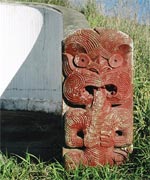 Detail of the monument on the Kaiapoi Pa site.