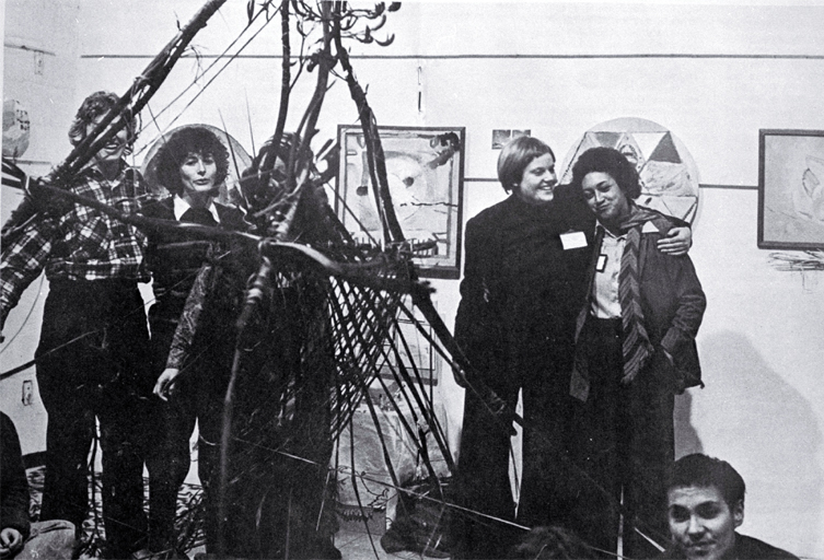 The Women's Art Environment, CSA Gallery, Christchurch : women in the tepee space. The Women's Art Environment, CSA Gallery, Christchurch : women in the tepee space.