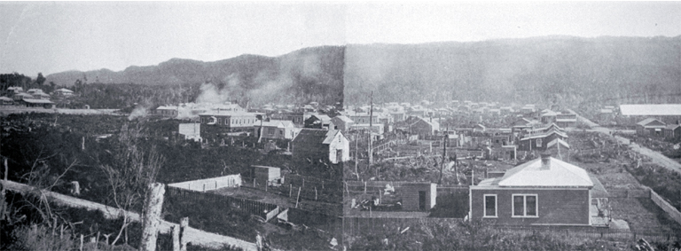 The general view of Runanga only seven years after the township had been laid out The general view of Runanga only seven years after the township had been laid out