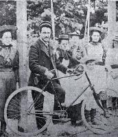 Traffic Officer Herbert MacIntosh prepares to mount his bicycle