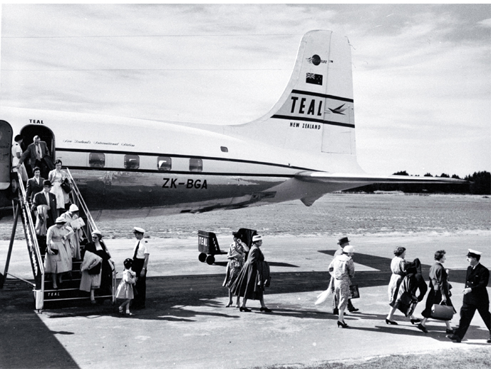 Passengers disembarking from a TEAL flight at Christchurch International Airport Passengers disembarking from a TEAL flight at Christchurch International Airport