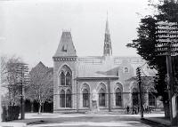Photo of Canterbury Museum and Rolleston statue ca. 1900