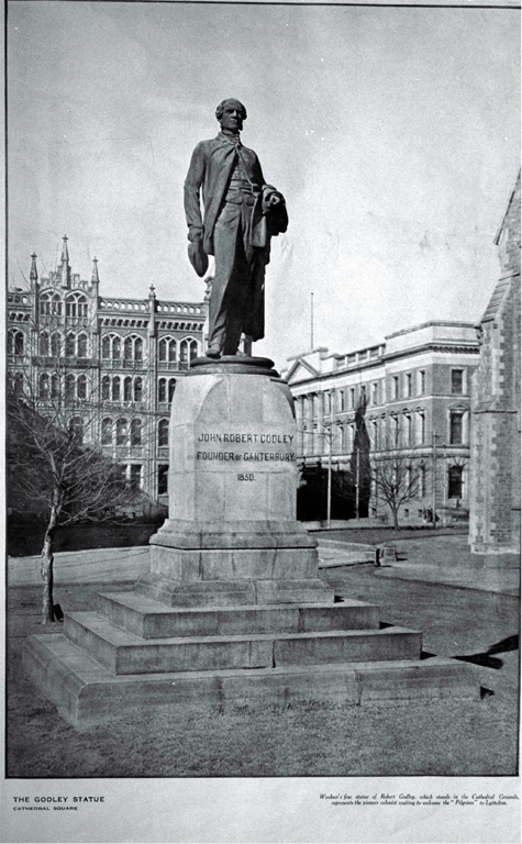 The Godley statue, Cathedral Square, Christchurch The Godley statue, Cathedral Square, Christchurch