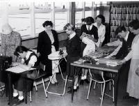 A typical homecraft class, possibly at Riccarton High School
