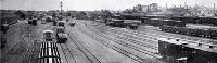 The railway yard and station, west of the Madras Street bridge